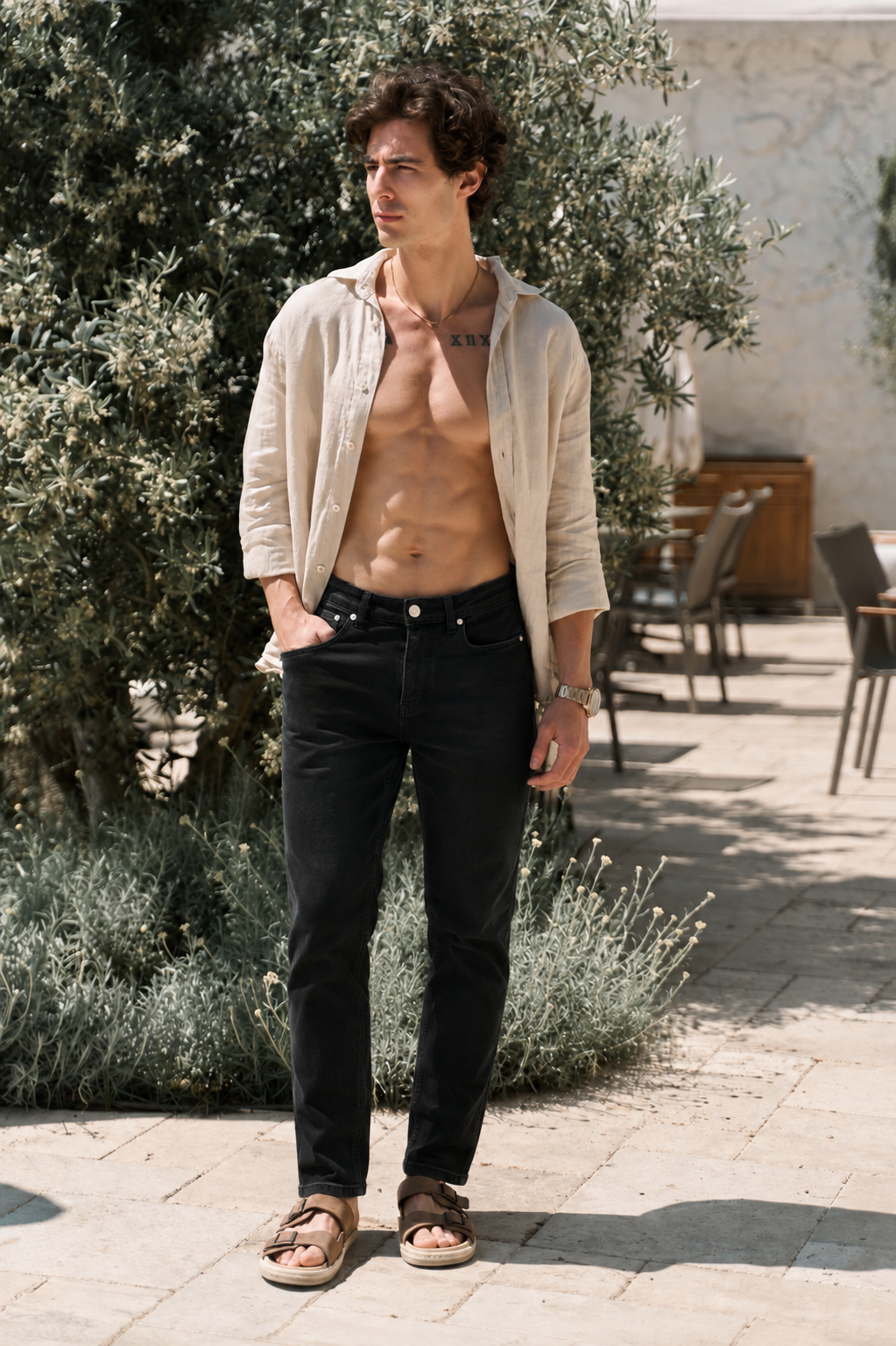 Мъжки черни дънки 2316 – Slim Fit