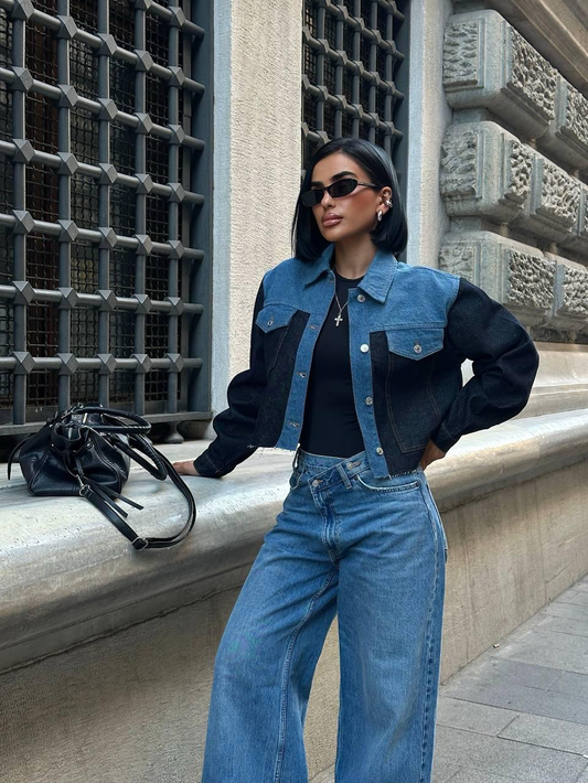 Атрактивно късо дънково дамско яке