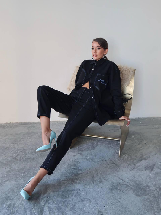 Дамски комплект от две части- дълга риза и панталон