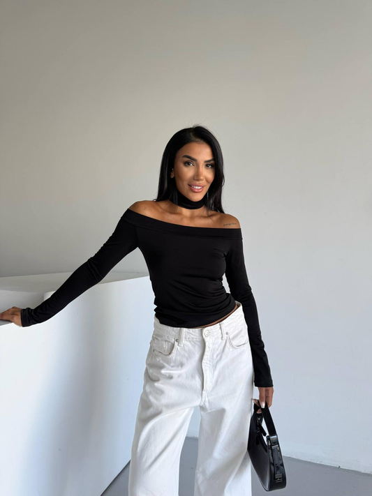 Дамска блуза по тялото с дълъг ръкав