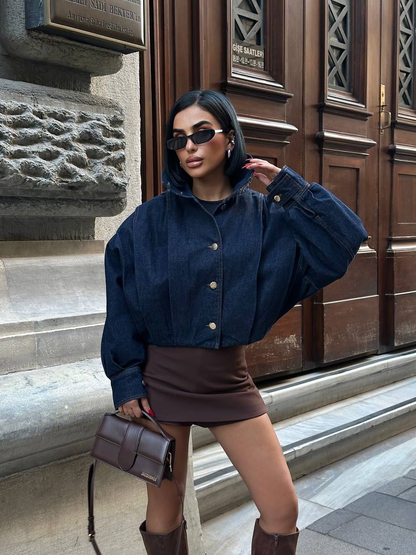 Дамско дънково яке