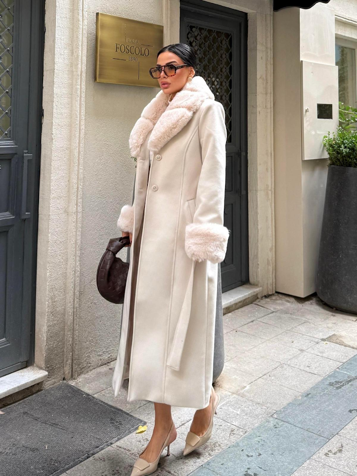 Дамско елегантно дълго палто „Luxury Touch“