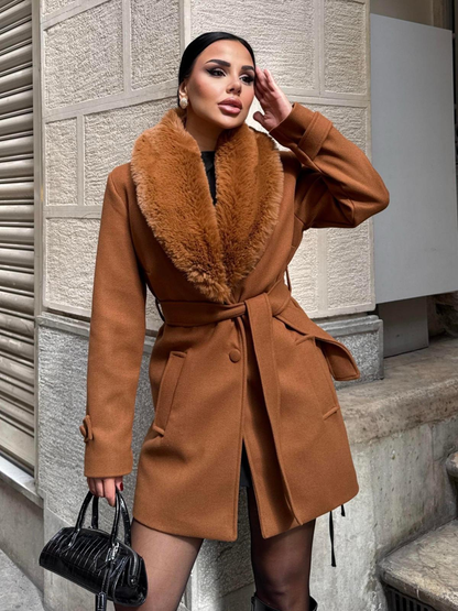 Дамско елегантно палто „Luxe Collar“