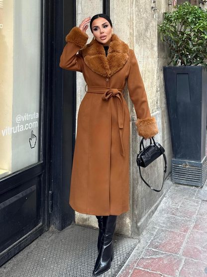 Дамско елегантно дълго палто „Luxury Touch“