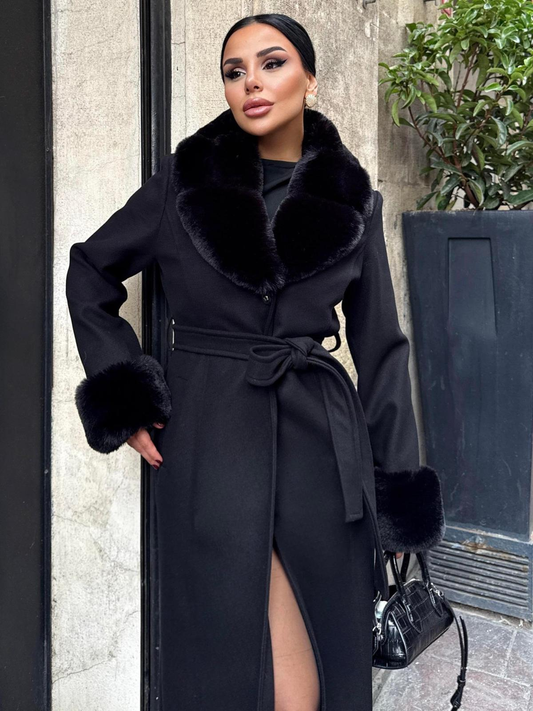 Дамско елегантно дълго палто „Luxury Touch“